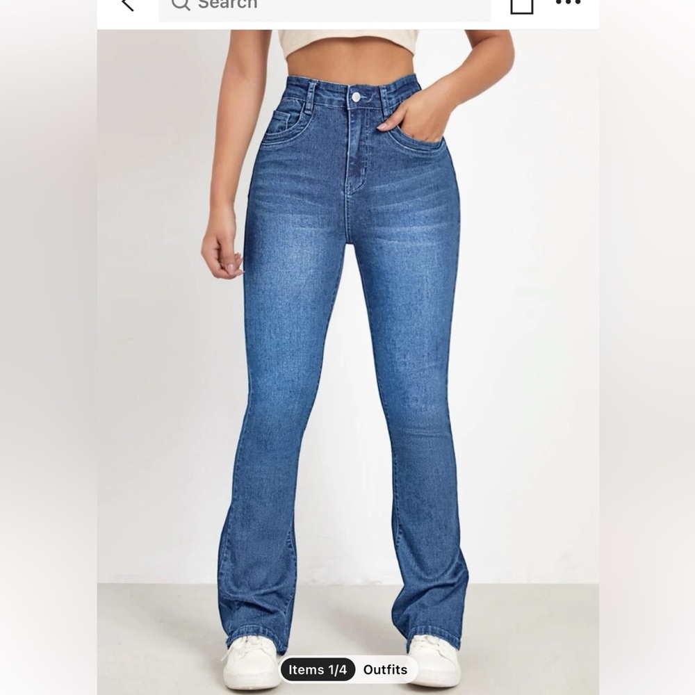 SHEIN High Wasted bleach Flare Leg Jeans !